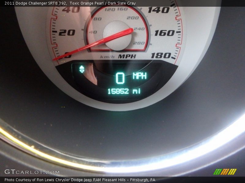 Toxic Orange Pearl / Dark Slate Gray 2011 Dodge Challenger SRT8 392