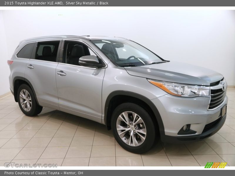 Silver Sky Metallic / Black 2015 Toyota Highlander XLE AWD