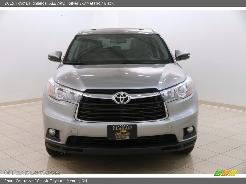 Silver Sky Metallic / Black 2015 Toyota Highlander XLE AWD