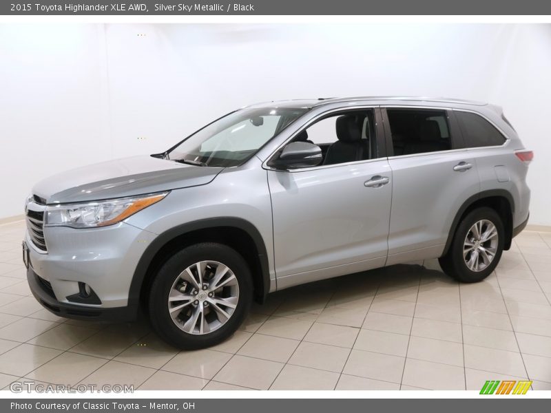 Silver Sky Metallic / Black 2015 Toyota Highlander XLE AWD