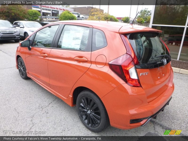 Orange Fury / Black 2018 Honda Fit Sport