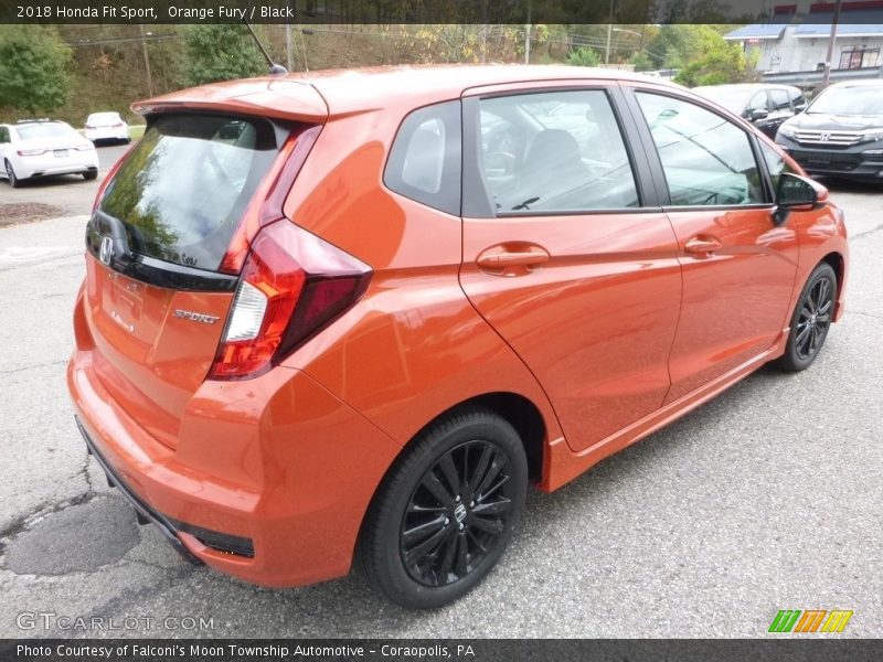 Orange Fury / Black 2018 Honda Fit Sport