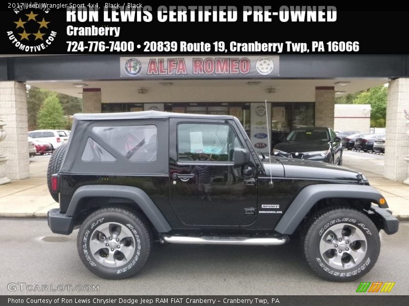 Black / Black 2017 Jeep Wrangler Sport 4x4