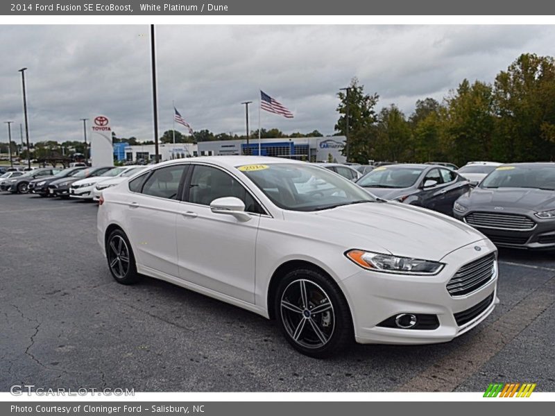 White Platinum / Dune 2014 Ford Fusion SE EcoBoost