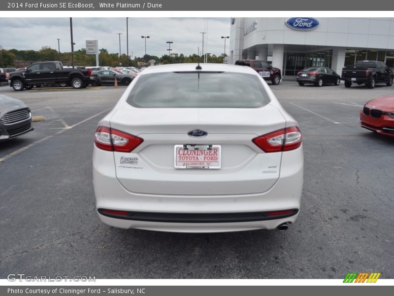 White Platinum / Dune 2014 Ford Fusion SE EcoBoost