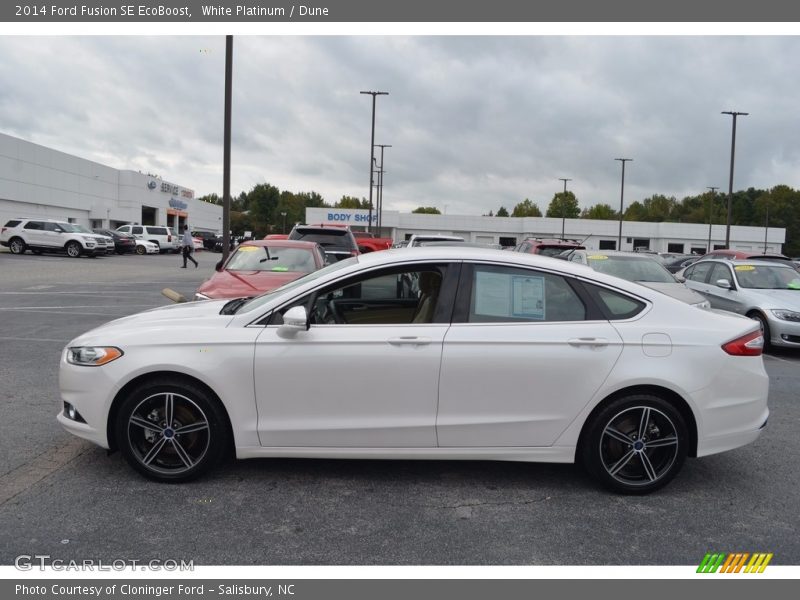 White Platinum / Dune 2014 Ford Fusion SE EcoBoost