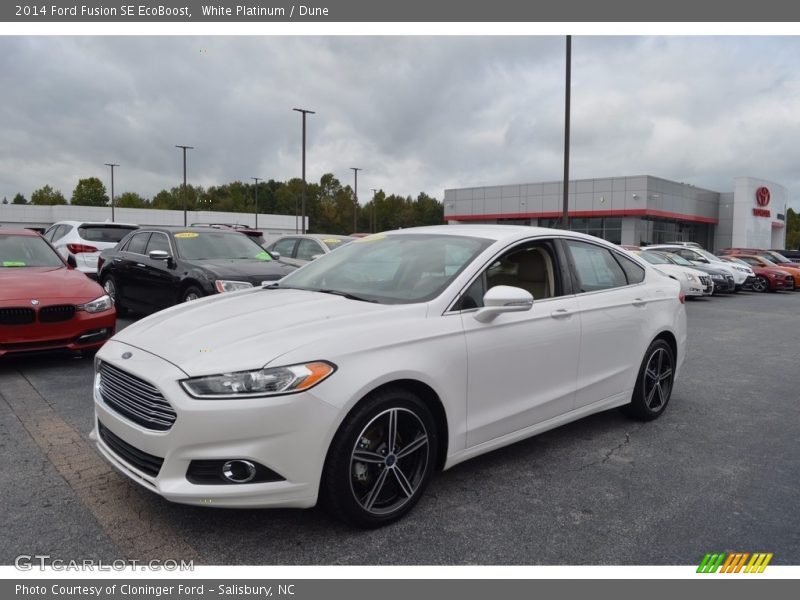 White Platinum / Dune 2014 Ford Fusion SE EcoBoost