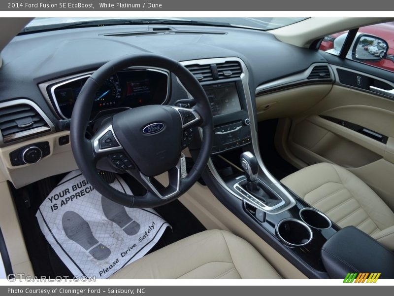 White Platinum / Dune 2014 Ford Fusion SE EcoBoost