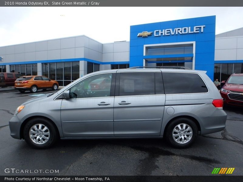 Slate Green Metallic / Gray 2010 Honda Odyssey EX