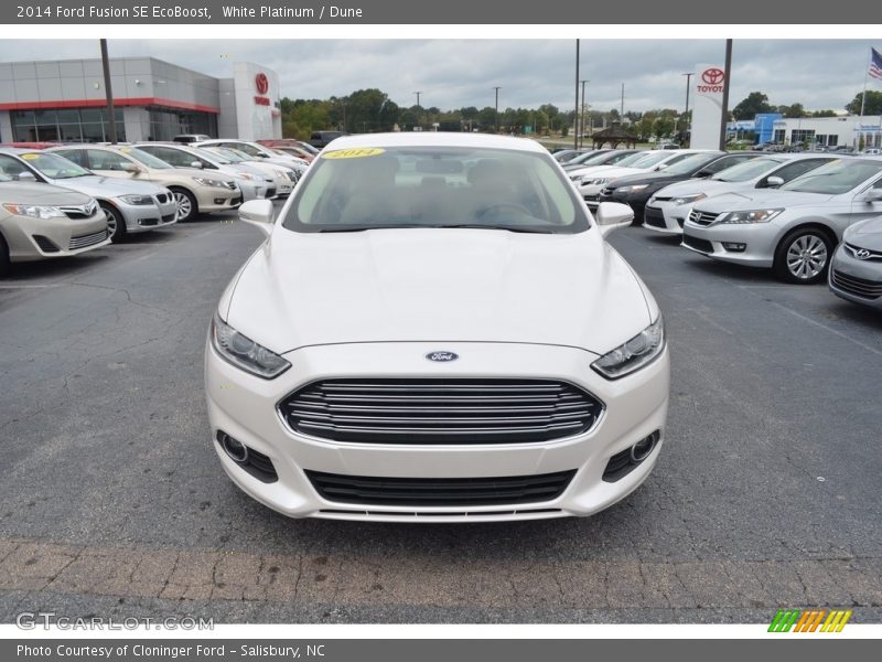 White Platinum / Dune 2014 Ford Fusion SE EcoBoost