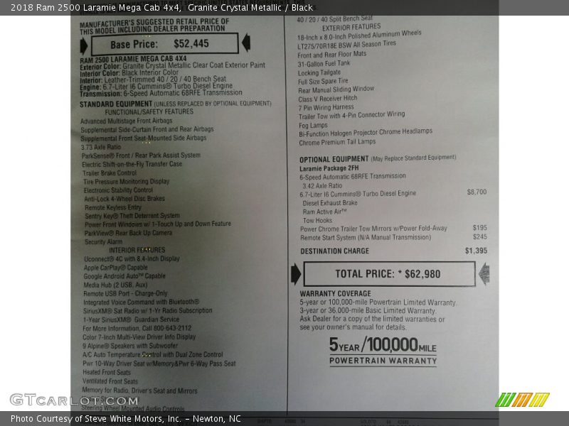 Granite Crystal Metallic / Black 2018 Ram 2500 Laramie Mega Cab 4x4