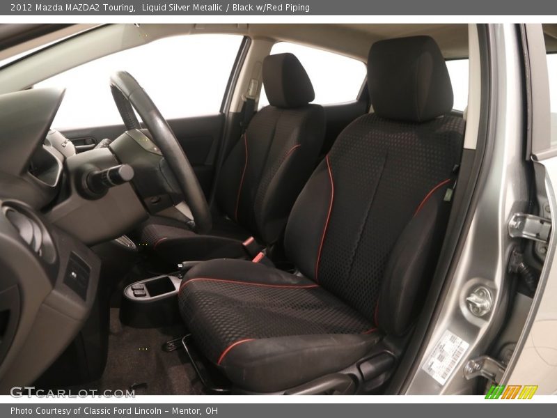 Liquid Silver Metallic / Black w/Red Piping 2012 Mazda MAZDA2 Touring