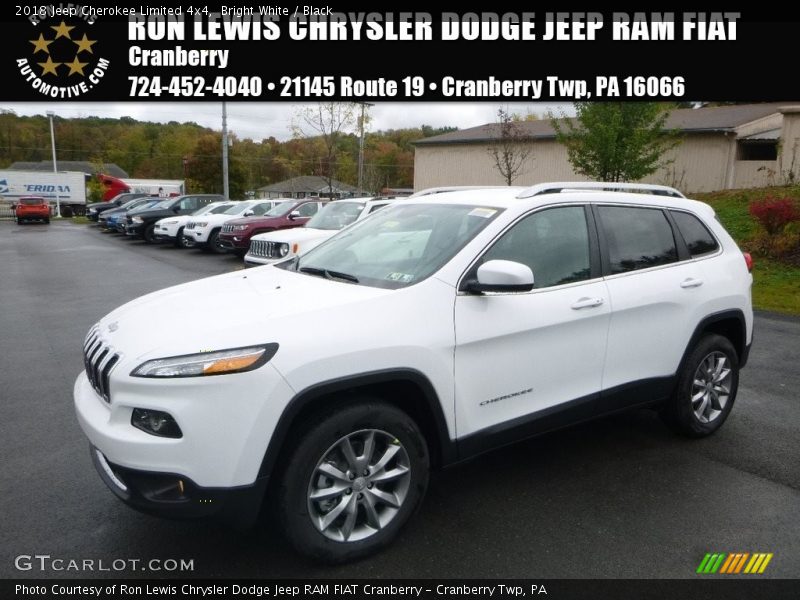 Bright White / Black 2018 Jeep Cherokee Limited 4x4