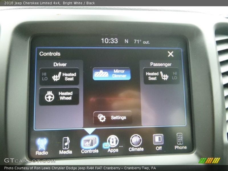 Bright White / Black 2018 Jeep Cherokee Limited 4x4