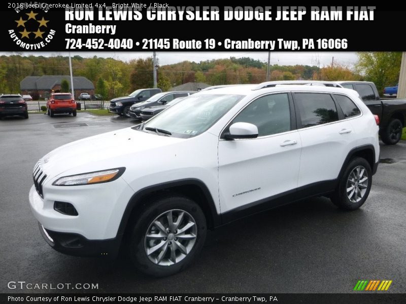 Bright White / Black 2018 Jeep Cherokee Limited 4x4