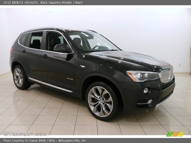 Black Sapphire Metallic / Black 2015 BMW X3 xDrive35i