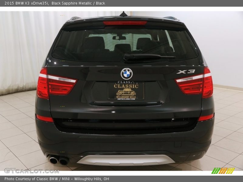 Black Sapphire Metallic / Black 2015 BMW X3 xDrive35i