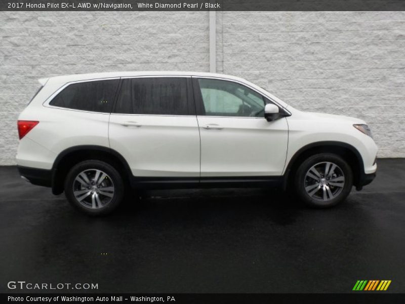 White Diamond Pearl / Black 2017 Honda Pilot EX-L AWD w/Navigation