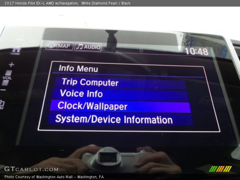 White Diamond Pearl / Black 2017 Honda Pilot EX-L AWD w/Navigation