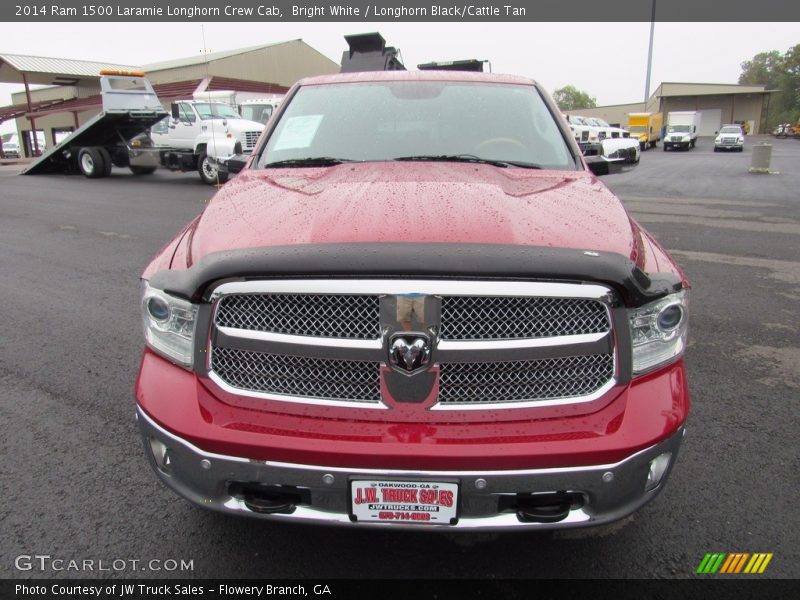 Bright White / Longhorn Black/Cattle Tan 2014 Ram 1500 Laramie Longhorn Crew Cab