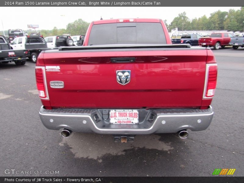 Bright White / Longhorn Black/Cattle Tan 2014 Ram 1500 Laramie Longhorn Crew Cab