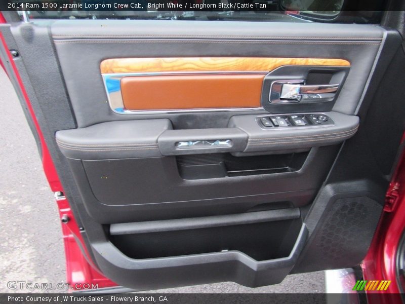 Bright White / Longhorn Black/Cattle Tan 2014 Ram 1500 Laramie Longhorn Crew Cab
