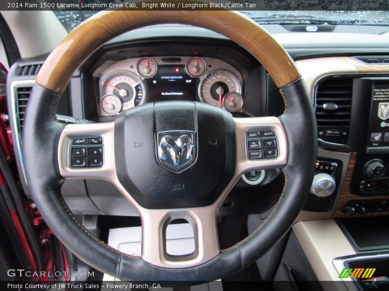 Bright White / Longhorn Black/Cattle Tan 2014 Ram 1500 Laramie Longhorn Crew Cab
