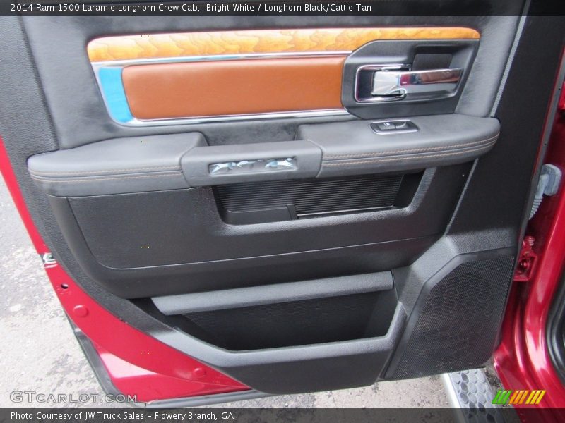 Bright White / Longhorn Black/Cattle Tan 2014 Ram 1500 Laramie Longhorn Crew Cab