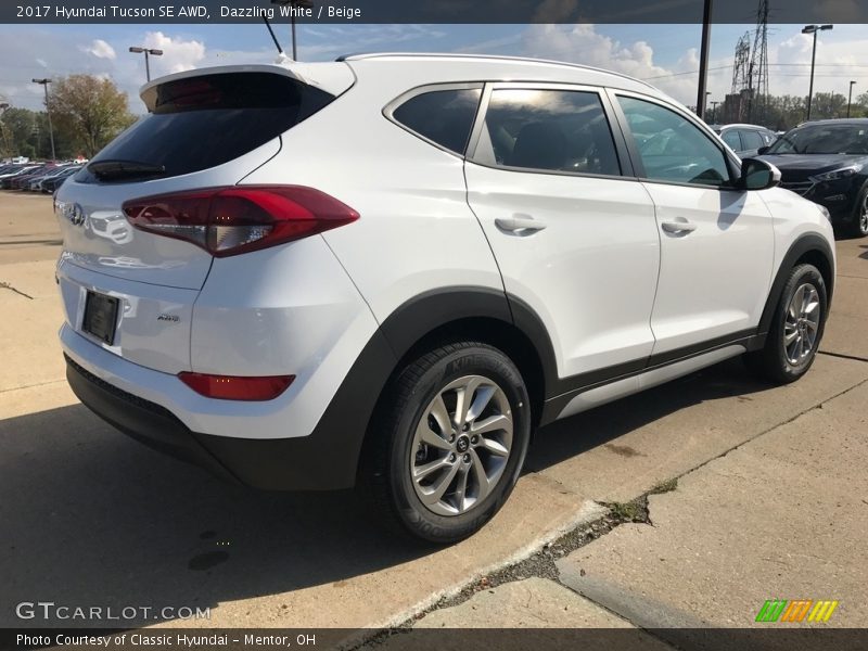 Dazzling White / Beige 2017 Hyundai Tucson SE AWD