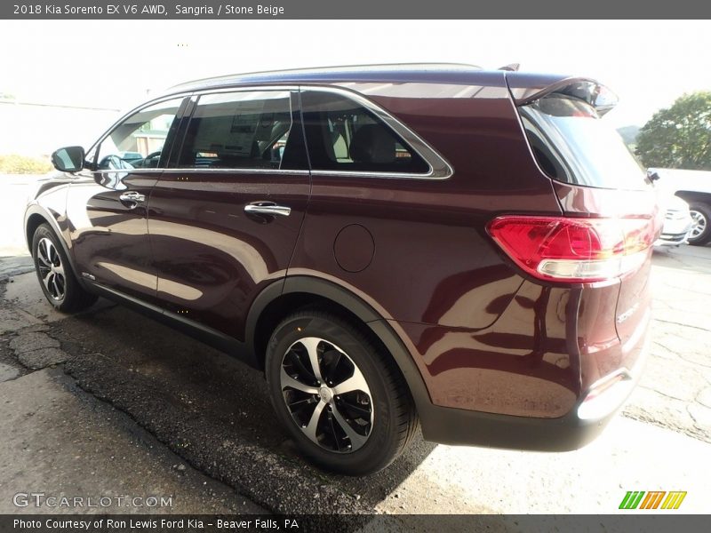 Sangria / Stone Beige 2018 Kia Sorento EX V6 AWD