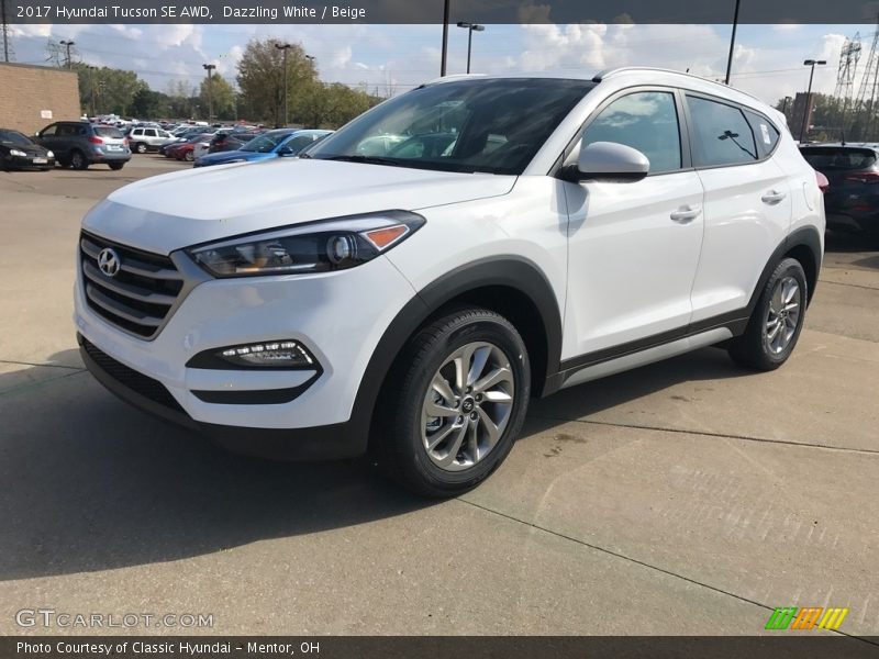 Dazzling White / Beige 2017 Hyundai Tucson SE AWD
