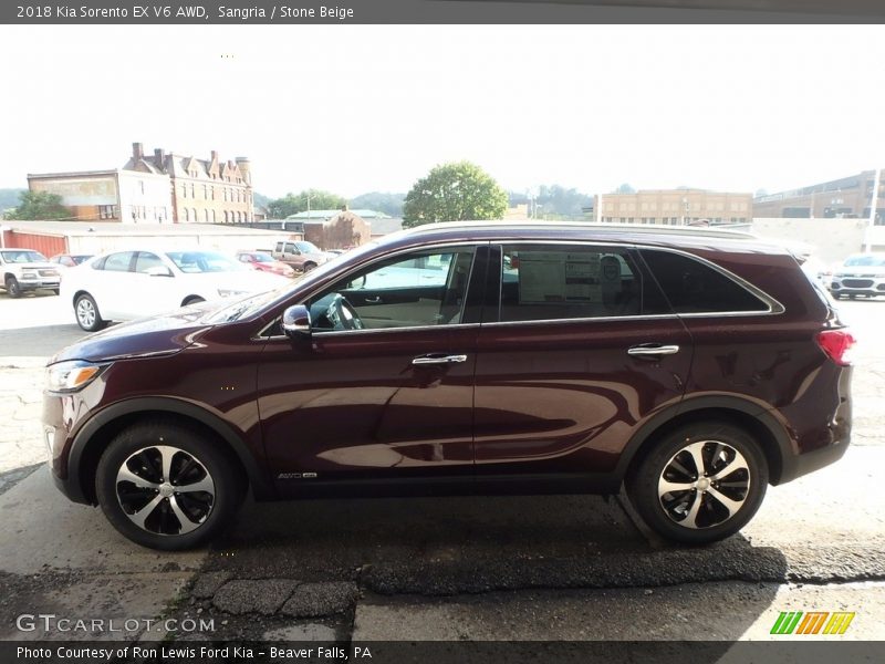 Sangria / Stone Beige 2018 Kia Sorento EX V6 AWD