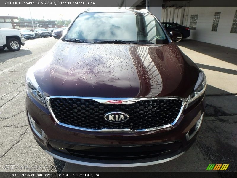 Sangria / Stone Beige 2018 Kia Sorento EX V6 AWD