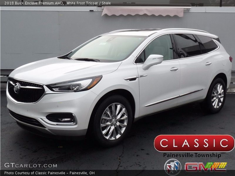 White Frost Tricoat / Shale 2018 Buick Enclave Premium AWD