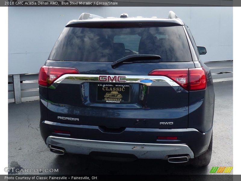 Blue Steel Metallic / Cocoa/Shale 2018 GMC Acadia Denali AWD