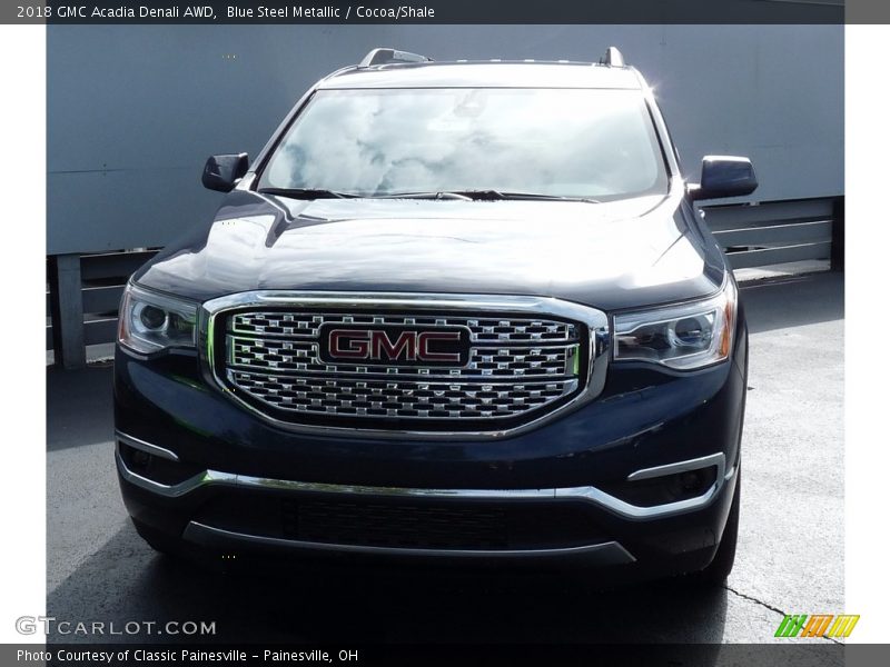 Blue Steel Metallic / Cocoa/Shale 2018 GMC Acadia Denali AWD