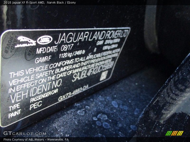 Narvik Black / Ebony 2018 Jaguar XF R-Sport AWD