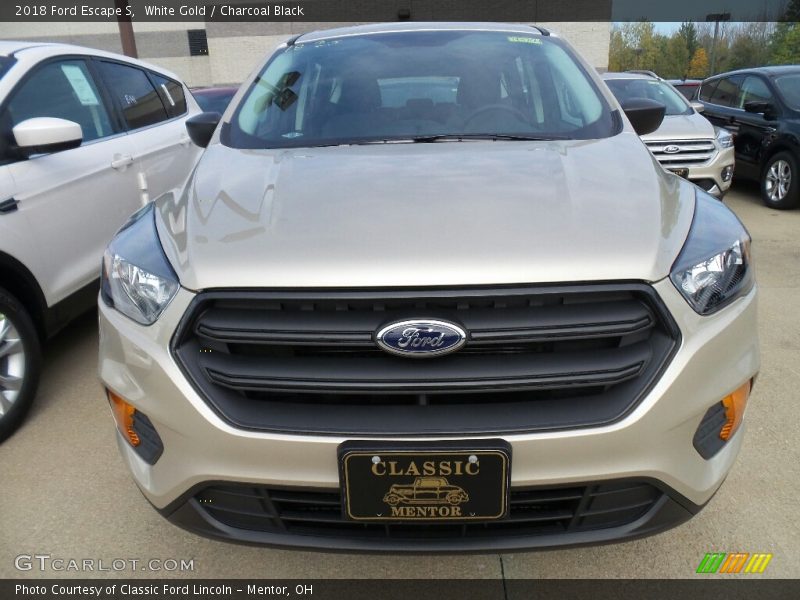 White Gold / Charcoal Black 2018 Ford Escape S