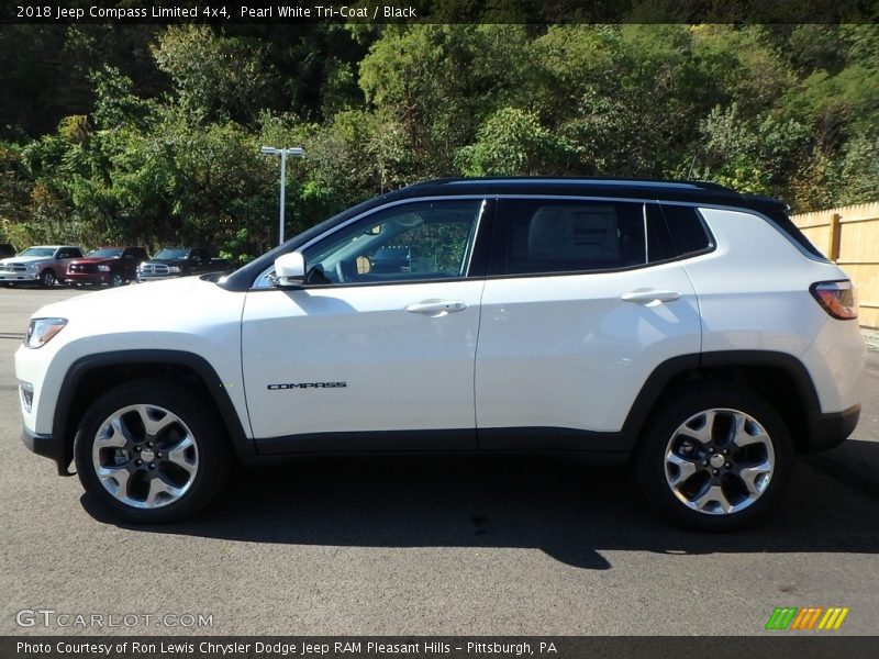 Pearl White Tri–Coat / Black 2018 Jeep Compass Limited 4x4