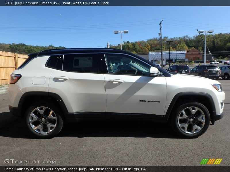 Pearl White Tri–Coat / Black 2018 Jeep Compass Limited 4x4