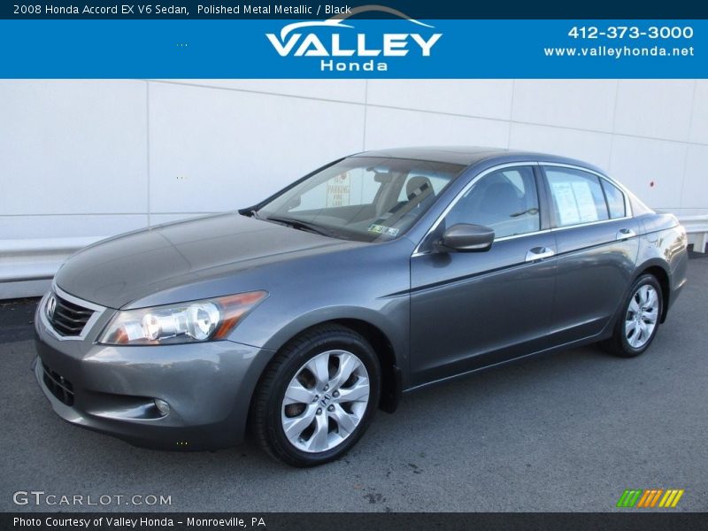 Polished Metal Metallic / Black 2008 Honda Accord EX V6 Sedan