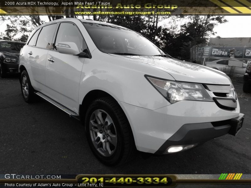 Aspen White Pearl / Taupe 2008 Acura MDX Technology