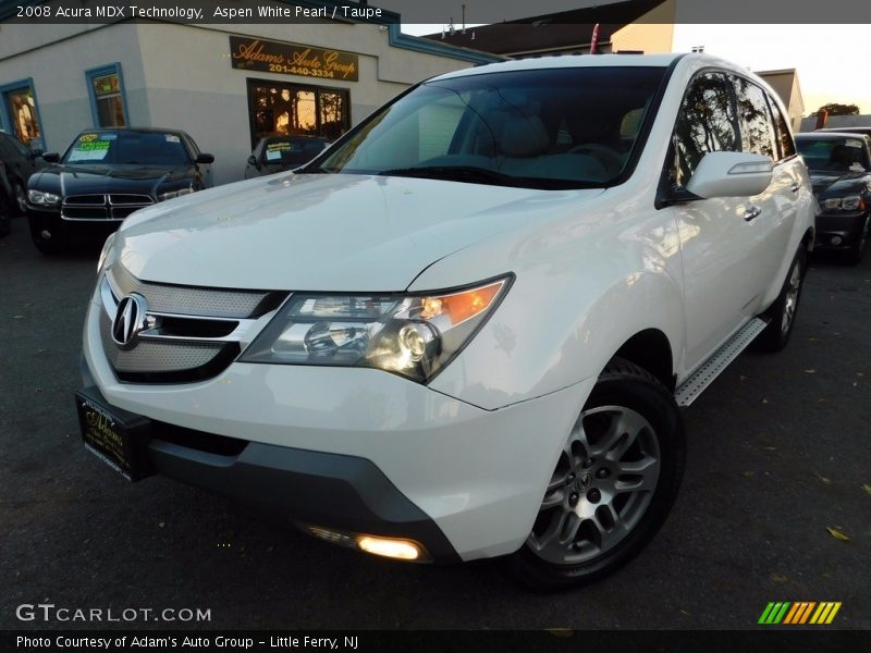 Aspen White Pearl / Taupe 2008 Acura MDX Technology