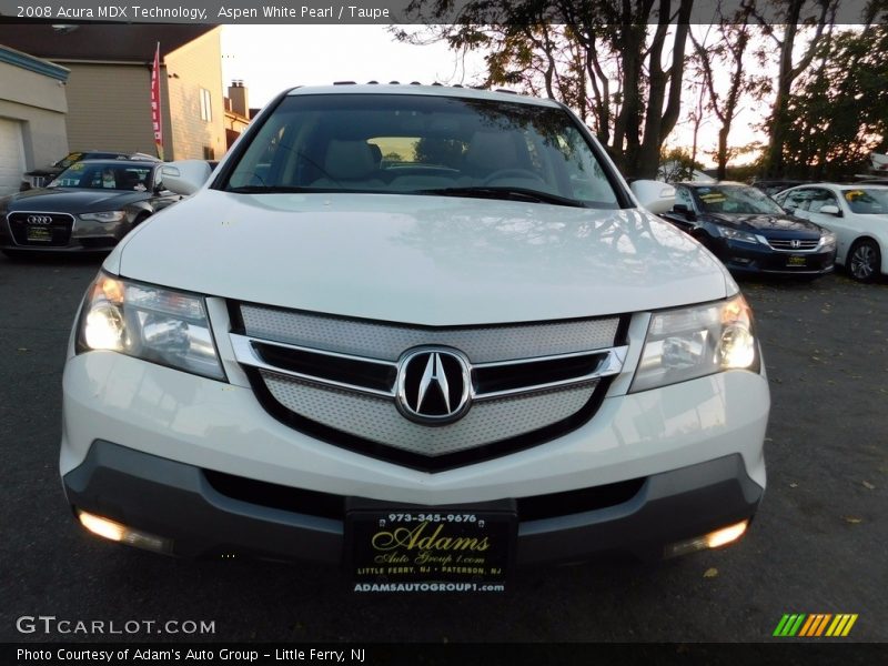 Aspen White Pearl / Taupe 2008 Acura MDX Technology
