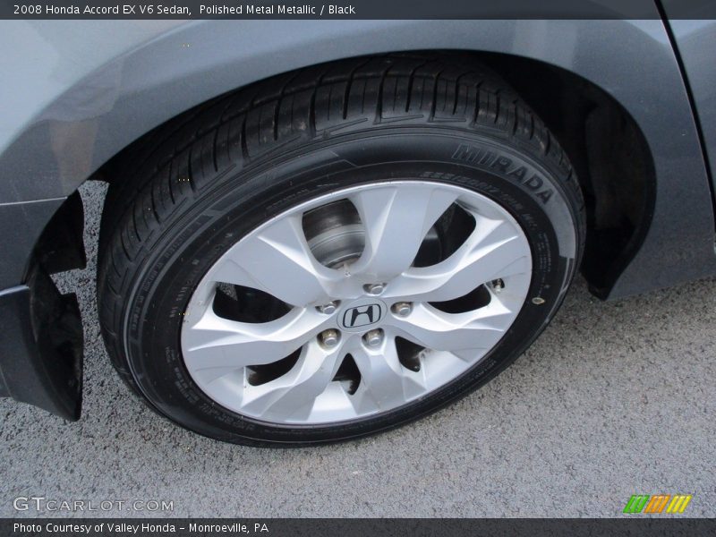 Polished Metal Metallic / Black 2008 Honda Accord EX V6 Sedan