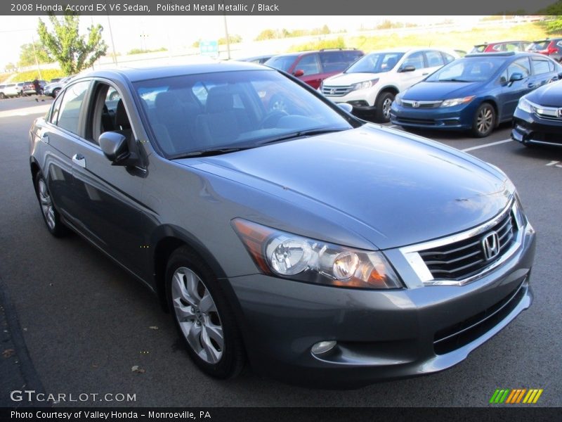 Polished Metal Metallic / Black 2008 Honda Accord EX V6 Sedan