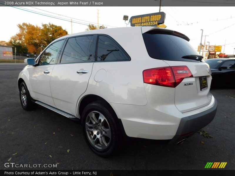 Aspen White Pearl / Taupe 2008 Acura MDX Technology