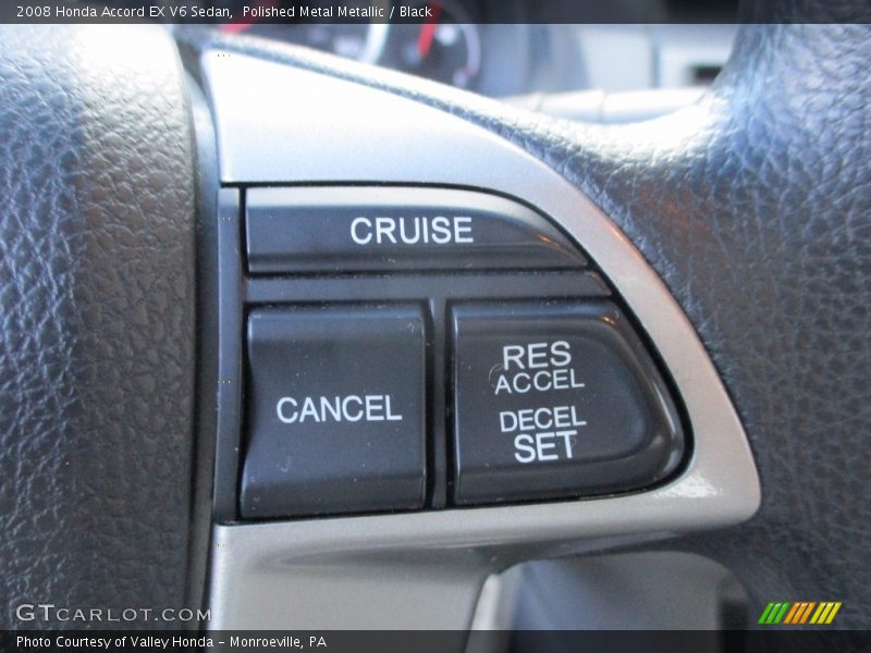 Polished Metal Metallic / Black 2008 Honda Accord EX V6 Sedan