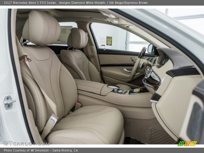 designo Diamond White Metallic / Silk Beige/Espresso Brown 2017 Mercedes-Benz S 550 Sedan