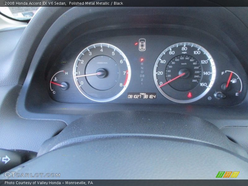 Polished Metal Metallic / Black 2008 Honda Accord EX V6 Sedan